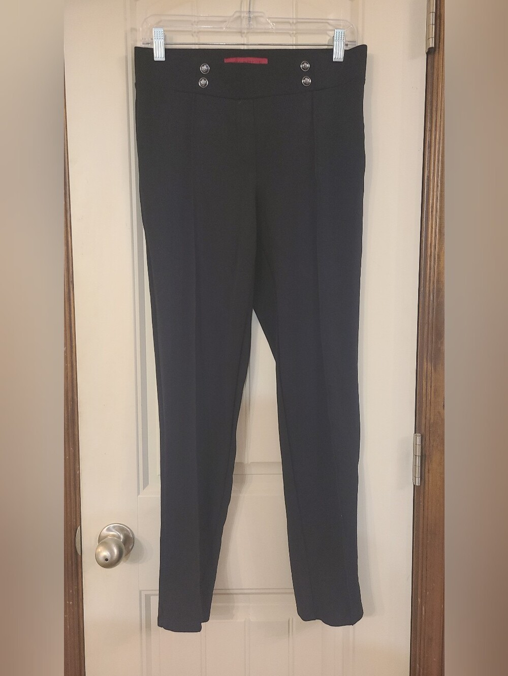 Love Scarlett Black Ankle Dress Pants with Sailor Button Detail Size M